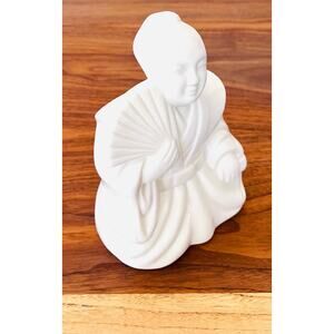 Vintage Benihana Style Tiki Cocktail Mug Samurai with Fan White Ceramic